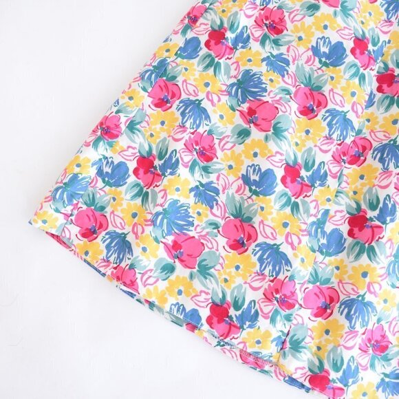 Vintage Multi Colour Floral A-Line Midi Skirt  with Pockets - Picture 6 of 13